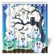 thumbnail image 1 of ABPHQTO Cortina de ducha de miedo Happy Halloween Ghosts Scary Evil Effect Art Fabric Set de baño con ganchos 160x180 cm, 1 of 2