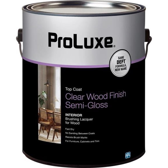 Proluxe 1 gal Semi-Gloss Clear Oil-Based Brushing Lacquer, Pack of 4