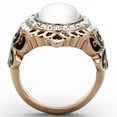 thumbnail image 3 of Luxe Jewelry Designs Women's Rose Gold Ion Plated Ring with White Synthetic Cat Eye Stone - Size 10, 3 of 4