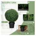 thumbnail image 3 of Topiary -Shaped Boxwood Trees in Pot Set of 2 Fake Plants for Home Indoor Outdoor Front Porch Decor, 24 Inch, Green, 3 of 6