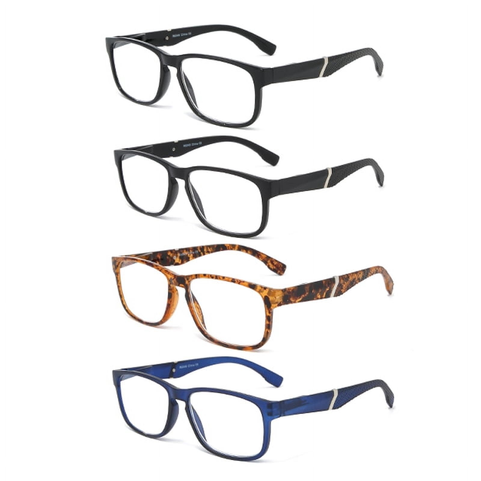 +2.00 Bevi Eyewear Adult Unisex Square Reading Glasses, +2.00 Magnification, Off-White, 4 Pair