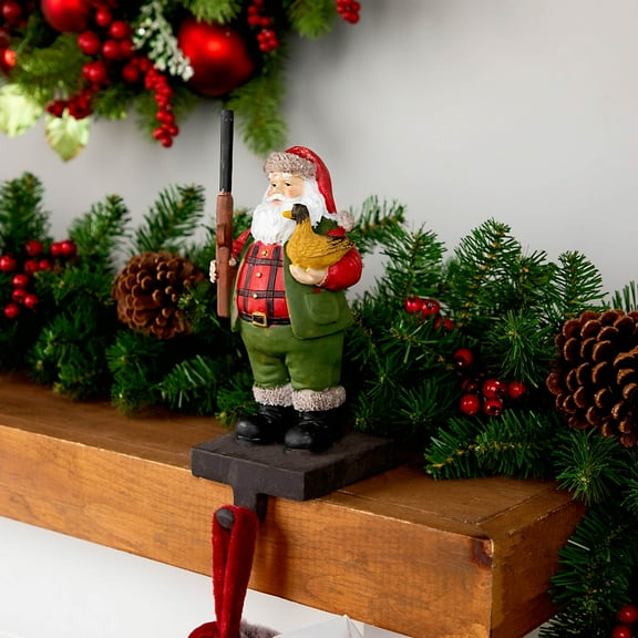 Northlight 8.5" Hunter Santa with Duck Christmas Stocking Holder