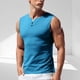 thumbnail image 1 of pstuiky Camiseta sin mangas para hombre, Top deportivo informal de malla de color sólido para hombre, transpirable, sin mangas, cuello redondo, medio botón Tops elegantes para mujer xl, 1 of 9