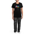 thumbnail image 4 of CafePress - Loving USA Ukraine Flag Heart Ukrainian Am Pajamas - Women's Short Sleeve Print T-Shirt and Pants Dark Cotton Pajama Set, 4 of 7