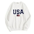 thumbnail image 4 of EIMELI T-Shirts Graphiques Décontractés à Manches Longues pour Femmes, Col Rond, Chandails en Molleton, Pull-Over, Hauts pour Femmes, 4 of 6