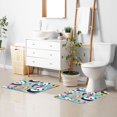 thumbnail image 5 of Toilet Rug U-Shaped Bathroom Rugs Non-Slip Soft Plush Machine Washable Contour Bath Mat Panda Cup Rainbow Leaf 24x20, 5 of 9