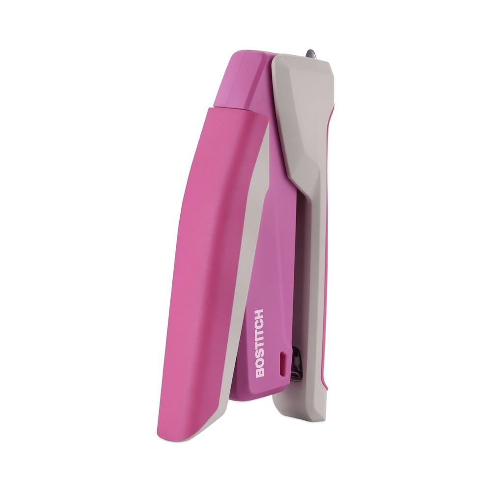 Bostitch InCourage™ Spring-Powered Antimicrobial* Desktop Stapler, 20-sheet capacity, pink/white