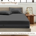 thumbnail image 3 of SKY BEDDINGS Zipper Fitted Sheet - King Size, 8 Inch Deep Pocket, Hotel Quality Brushed Microfiber Bottom Sheet, Soft Wrinkle-Free, Shrinkage and Fade Resistant, 1 Fitted Sheet Only (Dark Grey), 3 of 10