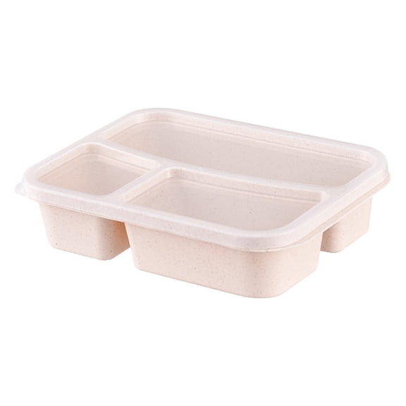 3 Compartment Lunch Box For Meal Prep, Microwave & Dishwasher Safe Bento Box, Clear Plastic Food Container With Lid, Portion Control