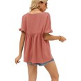 thumbnail image 4 of Camisetas con mangas con volantes para mujer, top informal con escote en V para mujer, top con escote en V para mujer, solución innovadora, 4 of 6