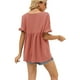 thumbnail image 4 of Camisetas de manga corta con volantes y cuello en V Ormromra Top para mujer 100% poliéster S M L XL XXL, 4 of 6