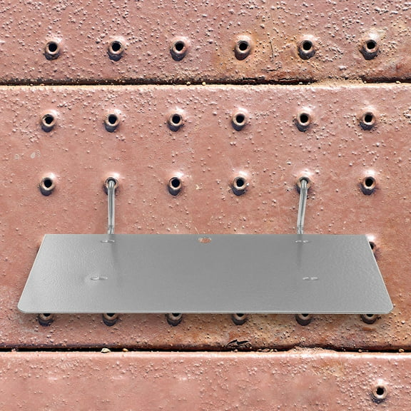 MLINS Heavy Duty Iron Pegboard Shelf for Workshop Silver Space Optimization 12.5x16.5 Inches