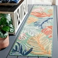 thumbnail image 2 of SAFAVIEH Cabana Oakley Botanical Indoor/Outdoor Area Rug, Green/Rust, 4' x 4' Square, 2 of 5