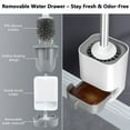 thumbnail image 2 of KING BOWOLF Silicone Toilet Brush and Holder Set, Quick Dry Ventilated Bathroom Brush with No Drip Base, Wall Mount or Freestanding Design, White, 2 of 11