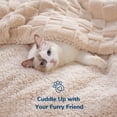 thumbnail image 6 of Anjee Queen Size Sherpa Fleece Reversible Throw Blankets for Summer, Super Cozy Thick 3D Checkered Bed Blankets for Couch Sofa,  90" x 90" Khaki, 6 of 11
