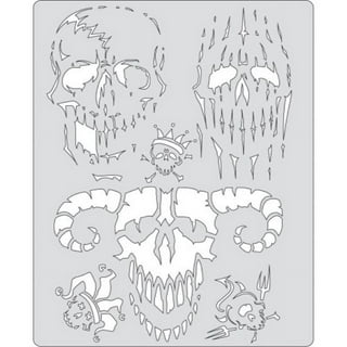 Airbrush Skeleton Skull Chief Stencil Set (Skull Design #12 in 3 Scale  Sizes) - Laser Cut Reusable Templates 
