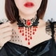thumbnail image 5 of Collar de encaje gótico, cadena de clavícula, gargantilla femenina, collar sencillo, accesorios punk negros, collar, banda para el cuello, 5 of 6