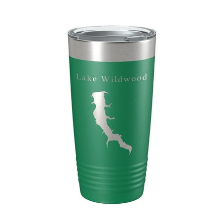 

Lake Wildwood Map Tumbler Travel Mug Insulated Laser Engraved Coffee Cup Illinois 20 oz Green