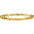 thumbnail image 1 of Angelstones Bracelet Extensible Unisexe en Perles Rondes de 6 mm en Citrine Naturelle de Qualité AA, 1 of 5