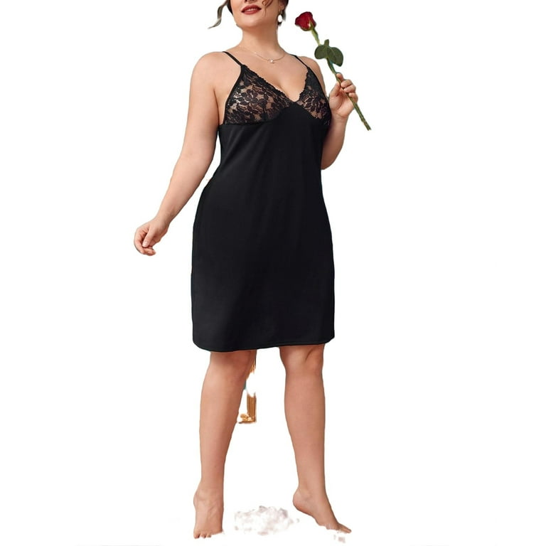 Plus size 2025 black nightgown