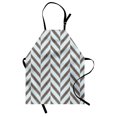 thumbnail image 1 of Aqua Apron Tribal Ethnic Chevron Zig Zag Triangle Shapes with Sketchy Lines Image Print, Unisex Kitchen Bib Apron with Adjustable Neck for Cooking Baking Gardening, Sky Blue and Brown, by Ambesonne, 1 of 3