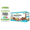 Orgain - Organic Vegan, Non-GMO Plant Based Protein Powder - Sweet Vanilla Bean (2.03 LB) + Nutrition Shake - Chocolate (11oz, 12 Pack)