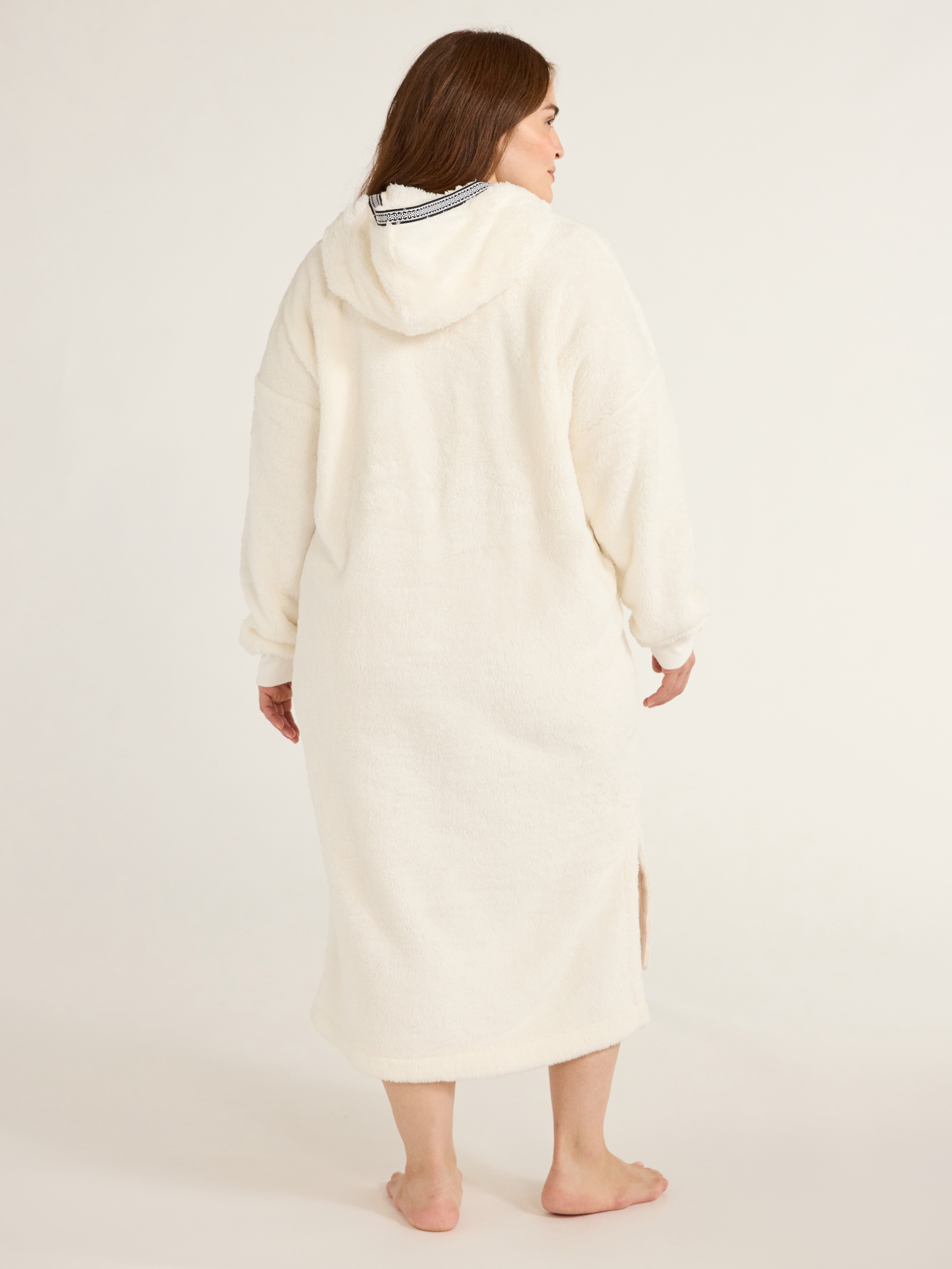Joyspun Women's Oversized Hooded Plush Lounger, Size XS-3X