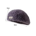 thumbnail image 6 of Naierhg Women Winter Beret Hat Fuzzy Solid Color Soft Cold Resistant Foldable Vintage Faux Fur Sunscreen Women Autumn Painter Hat Advanced Hat for Winter Coffee, 6 of 8