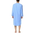 thumbnail image 4 of Cenuakty Men's Nightshirt Sleepwear Casual Long-Sleeve V Neck Henley Sleep Shirt Loungewear with Pocket, 4 of 9