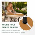 thumbnail image 4 of Round Outdoor Tablecloth with Umbrella Hole and Zipper, Farmhouse Burnt Orange Striped Tablecloth with Elastic Waterproof, Modern Minimalist Stripes Patio Table Covers for 45" - 54" Pool Tables, 4 of 9