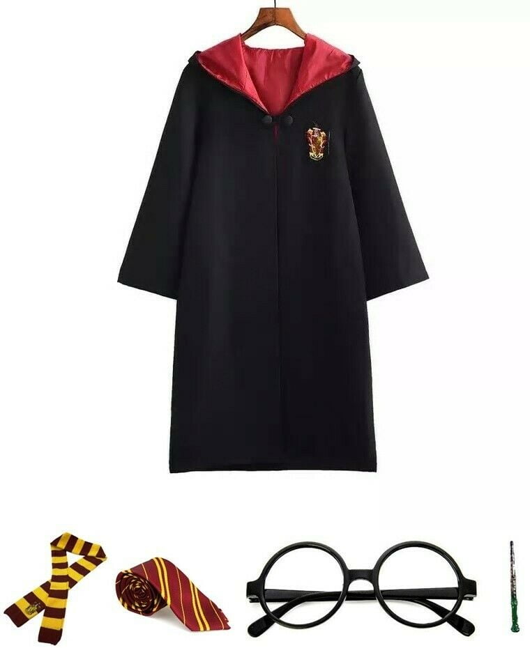 glasses & wand scarf Harry Potter Fancy Dress Costume Boys Gryffindor Robes 
