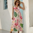 thumbnail image 2 of Flamingo Pattern Sleeveless Dress Woman Fashion Long Dresses Women's Summer Suit Dress 2025, 2 of 7
