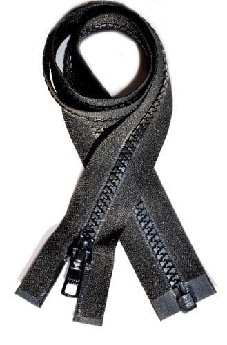 36 inch 3-way black zipper