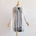 thumbnail image 4 of Garbnen Women's Lace Cover Up with Tassel Lightweight Sheer Sun Protection Beach Wrap Shawl White, 4 of 5