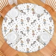 thumbnail image 2 of White Ballerina Unicorn Pattern Round Fitted Tablecloth with Elastic Edge,Dining Table Cover Waterproof,Outdoor Round Tablecloth for Camping,Dining,Indoor and Outdoor, 2 of 7