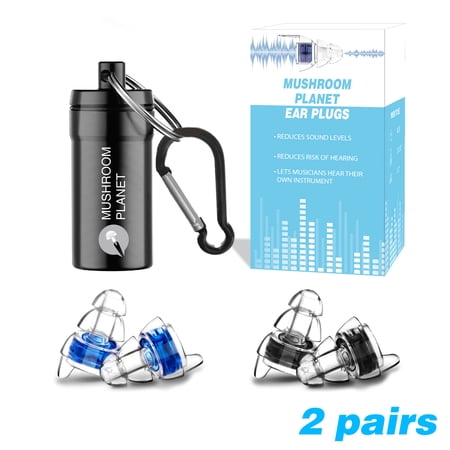 Mushroom Planet - Concert Ear Plugs, 2 Pairs of 3-Layer Filter of Hearing