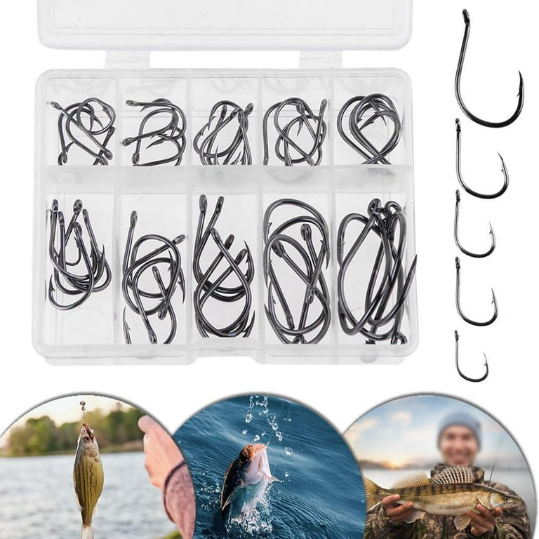 MI-YUKI 50pcs/set No.3-12 10 Types Black Nickel Fishing Hooks