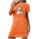 thumbnail image 2 of Camisón corto navideño para mujer, talla grande, cuello redondo, manga corta, estampado en el pecho, vestido de noche para mujer, 2 of 3