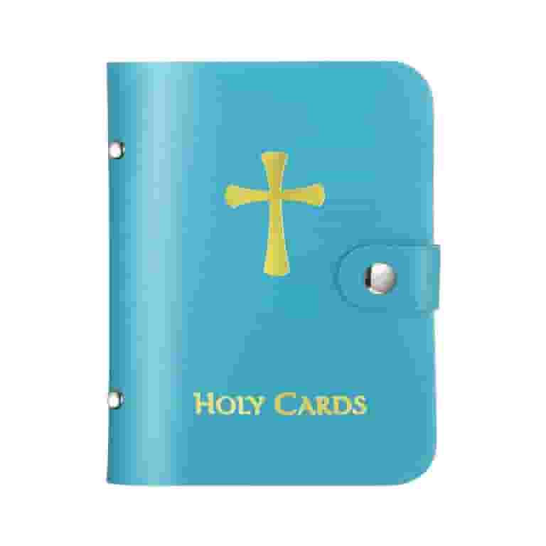 holy card binder White and Gold Leatherette Prayer In His Name Store The white features a different design on the front for a First Communion gift with the words My Holy Card Album over a picture of a chalice and host surrounded by wheat and grapes. Prayer Card Holder,Pocket Card Leather
