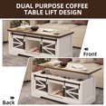 thumbnail image 4 of 47.2 Inch Rustic Farmhouse Coffee Table with Pop Up Workstation, Sliding Barn Door Cabinet and Hidden Storage Compartment, Adjustable Shelf Center Console for Living Room Home Office Entryway, 4 of 8