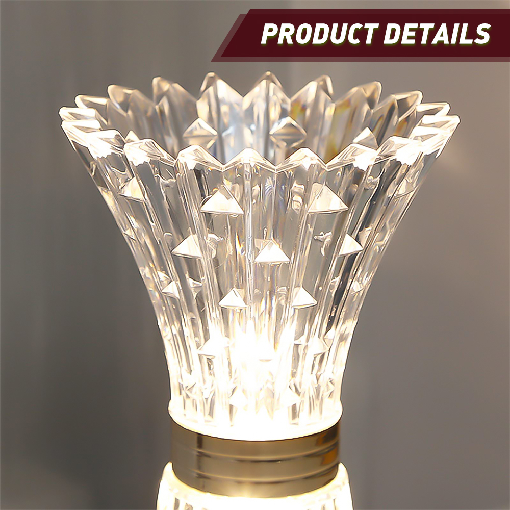 Birthday Gifts for Women/Mom Decorative Diy Vase Table Lamp, Usb Rechargeable Touch Bedside Night Light for Bedroom
