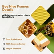 10-Frames Complete Beehive Kit, 100% Beeswax Coated Bee Hive Includes 2 Deep Box and 1 Medium Bee Box with Beehive Frames and Beeswax Coated Foundation for Beekeeping Supplement