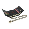 thumbnail image 7 of Men's RFID Blocking Trifold Vintage Leather Biker Chain Wallet With Snap Closure Croco Black, 7 of 7