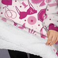 thumbnail image 3 of Oversized Wearable Blanket Hoodie,Pink Breast Cancer and Love Sherpa Blanket Hoodie with Super Pockets,Super Warm Fuzzy Pullover for Women & Men, 3 of 6