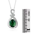 thumbnail image 4 of RYLOS Necklace Sterling Silver Classic Designer Necklace Gemstone &  Diamonds Pendant 18" Chain 9X7MM Green Sapphire September Birthstone Womens Jewelry Silver Necklace, 4 of 8