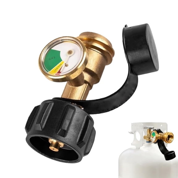 1 PCS Propane Tank Gauge Level Indicator & Leak Detector, Gas Pressure Meter for 5‑40 lb Tanks, RV Campers, Heaters and More