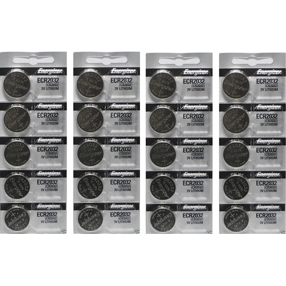 Energizer CR2032 Battery 3V Lithium Coin Cell on Tear Strip (20 Pack)