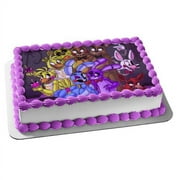 Five Nights At Freddy's 2 Chica Bonnie Golden Freddy Toy Bonnie Toy Freddy Toy Chica Foxy The Pirate The Mangle Golden Freddy Edible Cake Topper Image ABPID27197