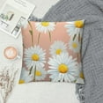 thumbnail image 2 of COMIO  Throw Pillow Covers Pink Daisy Flowers Pattern White Yellow Floral Design Square Pillowcase for Home Decor Sofa Car Bedroom Pillow case, 2 of 5