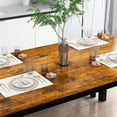thumbnail image 4 of LTTROMAT Dining Table Set for 4, Kitchen Table Set with 2 Benches, Breakfast Nook Set for Small Spaces, 3 Piece Farmhouse Dining Room Table Set, Rustic Brown, 4 of 7